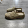 七匹狼夏季透氣男鞋2025新款勃肯鞋軟底真皮懶人一腳蹬鏤空潮流洞洞鞋男 黃色 41 曬單實(shí)拍圖