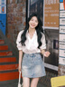 唐菓蜜連衣裙女夏季2025新款女裝韓版時尚百搭氣質(zhì)小個子顯瘦通勤套裝裙 白色上衣+牛仔裙子 M 曬單實拍圖