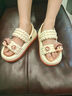 沐霓外穿卡通可愛(ài)女士涼鞋女百搭室內厚底帶后跟戶(hù)外海邊沙灘涼鞋女 卡其色 36-37 曬單實(shí)拍圖