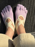京悠雨德國品質(zhì)瑜伽襪子防滑分趾運動(dòng)襪空中漸變女五指純棉襪普拉提 椰皮卡其 曬單實(shí)拍圖