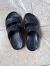 卡駱馳crocs拖鞋輕便耐磨貝雅涼鞋男女同款透氣休閑鞋|207627 黑色-001 40 (250mm) 曬單實(shí)拍圖