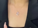 中國黃金（CHINA GOLD）S925銀項(xiàng)鏈女款彎月風(fēng)鈴花項(xiàng)鏈吊墜鎖骨鏈節(jié)日生日禮物送女友愛人 彎月風(fēng)鈴花項(xiàng)鏈 曬單實(shí)拍圖
