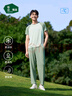 松山棉店舒爽天絲莫代爾睡衣清爽透氣男短袖夏情侶家居服短褲-輕松綠180 曬單實(shí)拍圖