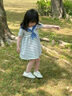 歐姆熊女童連衣裙夏季2025新款洋氣時髦寶寶兒童夏裝休閑衣服小公主裙子 海軍藍(lán) 90 CM 曬單實拍圖