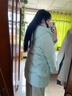 鴨鴨中長款羽絨服女2025冬季新款時尚休閑潮流保暖連帽韓版小個子外套 藕粉色 M (建議110-130斤) 曬單實拍圖