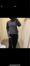 無印良品（MUJI）男式 天竺編織 圓領(lǐng)長袖T恤男士打底衫 黑色條紋 L  曬單實拍圖