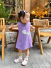 巴帝巴帝夏季嬰幼兒連衣裙子女童寶寶公主裙背心沙灘裙 淺紫 彩虹熊熊 80 曬單實(shí)拍圖