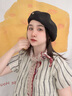 U&MUDI復古文藝棉麻絲巾百搭圍巾春夏護頸裝飾三角巾頭巾領巾女日韓系脖 復古米紅提花 雙面戴 曬單實拍圖