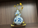 陶瓷葫蘆擺件客廳旺宅客廳玄關(guān)裝飾品宋代美學(xué)高檔琺瑯彩喬遷禮物 藍(lán)彩青花瓷 I 葫蘆梅花 I 含底座 曬單實(shí)拍圖