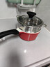 樂扣樂扣（LOCK&LOCK） 奶鍋不粘鍋陶瓷不沾輔食鍋泡面鍋電磁爐通用18cm復(fù)底燃?xì)鉅t 紅色+蒸格【升級(jí)款】 18cm 曬單實(shí)拍圖