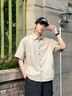 安初夏日系復(fù)古工裝短袖襯衫男女夏季慵懶風(fēng)寬松學(xué)生廓形襯衣男裝套裝潮 卡其色襯衫+卡其色工裝褲 2XL 【關(guān)注店鋪優(yōu)先發(fā)貨】 建議140-160斤 曬單實(shí)拍圖