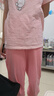紅豆居家（Hodohome）兒童睡衣女童夏季純棉套頭家居服短袖七分褲空調服套裝308粉165 曬單實拍圖