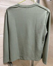 名創(chuàng  )優(yōu)品（MINISO）華夫格長(cháng)袖t恤男220G重磅圓領(lǐng)春秋季耐磨抗皺打底衫 棕櫚綠 M  曬單實(shí)拍圖