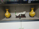 PHTY博古架擺件工藝品高級感輕奢高檔景德鎮(zhèn)陶瓷器花瓶客廳插花中式裝 黃牡丹賞瓶[送木底座] 曬單實拍圖
