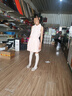 圖圖小象兒童運(yùn)動套裝夏季新品女童學(xué)院風(fēng)兩件套 粉色  130 身高約130cm 曬單實拍圖