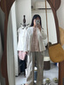 無印良品（MUJI） IDEE 女式平紋燈籠褲褲子女款夏季款女裝純棉 25年長褲 GA54CC5S 煙熏粉色 L （165/72A） 曬單實(shí)拍圖