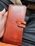 GIOIO日本進(jìn)口品質(zhì)錢(qián)包男士真皮長(cháng)款新款手拿包頭層純牛皮卡包一體男款 復古皮棕色(防盜刷) 曬單實(shí)拍圖