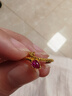 中鑫珠寶蛇尾花足金戒指5G工藝鑲紅寶石生肖蛇圈戒玫瑰花提溜首飾 金重2.3克 曬單實(shí)拍圖