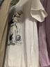 羅蒙（ROMON）可愛貓咪印花圓領短袖T恤寬松大碼情侶無性別男女同款半袖潮新品 白色 XL 建議140-160斤 曬單實拍圖