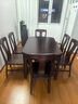 師梵 烏金木實(shí)木餐桌椅方圓兩用跳臺餐桌 DTX-958#1.35m圓桌+餐椅*6 曬單實(shí)拍圖