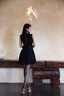 Mandy Zhang高級感鑲鉆黑色小香風(fēng)連衣裙女千金風(fēng)氣質(zhì)禮服背心裙子 耀夜黑 S 曬單實拍圖