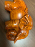 花梨木雕大象擺件一對小象實木雕刻吉祥物禮品家居客廳工藝品 花梨木精雕象長14cm一對 曬單實拍圖