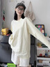 定航純棉衛(wèi)衣定制工作服長袖秋冬裝diy餐飲團(tuán)建班服圓領(lǐng)T恤工衣印logo 【純棉長袖T恤_220G】NS-D18米黃 L 曬單實(shí)拍圖