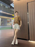 百麗（Belle）透氣網(wǎng)面小白鞋女厚底休閑運動板鞋B1175BM3預售 蜂蜜牛乳-皮面 37 (235mm) 曬單實拍圖
