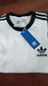 adidas三條紋修身純棉運動上衣圓領(lǐng)短袖T恤男女夏阿迪達斯三葉草 白   M 曬單實拍圖