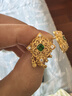 福來島黃金耳釘古法金時(shí)尚婚嫁首飾足金斯佳麗透輝石滴溜耳飾 工費(fèi)：1289元 7.81克 曬單實(shí)拍圖