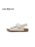 百麗（Belle）休閑魔術(shù)貼吐司鞋2025夏新商場(chǎng)同款涉水舒適童鞋67210B65 米色 34 (220mm) 曬單實(shí)拍圖