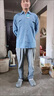 工地電焊工防燙耐磨工作服棉質(zhì)襯衫男春夏新款長袖牛仔外套上衣男 牛仔襯衫淺藍(lán) XL （建議130-140斤e 曬單實(shí)拍圖