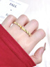 中國黃金（CHINA GOLD）滿天星黃金戒指女款足金活口素圈指環(huán)情人節(jié)生日禮物送女友老婆 車花滿天星戒指 約1.55g 曬單實拍圖