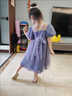 雷姆汀中秋演出服六一愛(ài)莎公主裙女童夏天連衣裙夏款漢服中國風(fēng)白雪公主 77132深紫色 90 建議身高70-090厘米 曬單實(shí)拍圖