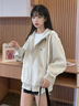 愛 西娜女童春裝衛(wèi)衣外套2025新款洋氣春秋款兒童女大童連帽初中生上衣 花灰 150 cm 曬單實拍圖