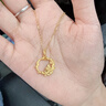 老廟黃金吊墜足金荊棘花環(huán)玫瑰項鏈花型套鏈送女友送老婆生日禮物 環(huán)形玫瑰吊墜約1.4g+項鏈+禮盒 曬單實(shí)拍圖