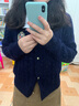 Navigare意大利小帆船女士毛衣秋冬季新款純綿羊毛長(cháng)袖開(kāi)衫通勤保暖外套 海軍藍 L 曬單實(shí)拍圖