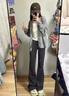 沐霓 微喇褲 女夏季薄款顯瘦高腰衛(wèi)褲垂感闊腿褲瑜伽風(fēng)運(yùn)動休閑褲 深灰修身衛(wèi)褲女 L 曬單實(shí)拍圖