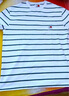 TOMMY JEANS【重磅厚實(shí)】夏男女純棉條紋針織刺繡圓領(lǐng)短袖T恤上衣18659 白綠條紋YBR S （推薦：120-135斤） 曬單實(shí)拍圖