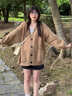 SNYDER WEAR2025新款毛衣開衫外套女裝早秋季慵懶風百搭針織開衫穿搭感女 綠色 常規(guī) S 建議80-95斤 曬單實拍圖