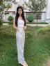 建功闊腿褲垂感休閑褲女夏季薄款褲子女裝2025年新款寬松慵懶西裝褲子 【鏤空闊腿褲】 輕薄透氣丨帶內(nèi)襯 XL （建議126-140斤） 曬單實(shí)拍圖