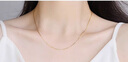S925純銀項鏈女18K金色鎖骨鏈無(wú)吊墜銀配鏈素單鏈子銀飾細裸鏈條 蛇骨鏈-長(cháng)45厘米 曬單實(shí)拍圖
