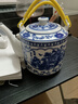 路力德景德鎮(zhèn)瓷器茶壺陶瓷大容量涼水壺大號(hào)青花瓷冷水壺提梁泡茶壺家用 -花開富貴 2000ml 曬單實(shí)拍圖