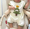 DUUDUU嬰兒衣服寶寶男女連體衣新生兒夏季短袖外出服爬服 樹苗  73cm  曬單實拍圖