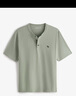 ABERCROMBIE & FITCH男裝25夏新款經(jīng)典小麋鹿美式重磅寬松亨利領(lǐng)短袖T恤KI124-5188 石板綠 S (175/92A) 曬單實(shí)拍圖