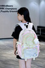 沫子高顏值吧唧痛包書包女生高中初中生輕便可愛小學生大學生雙肩包女 綠色 帶徽章兔子+眉毛星星掛件 雙肩包 曬單實拍圖