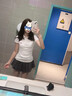 圣保美學(xué)院風(fēng)套裝連衣裙2025時尚新款小個子氣質(zhì)a字百褶半身裙短裙女夏 白色上衣+灰格半裙【套裝】 M 碼 曬單實(shí)拍圖