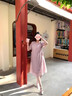 MsShe【新中式國風(fēng)】大碼女裝2025夏裝胖mm提花釘珠顯瘦連衣裙子 柔霧粉色25年8月20日到貨 XL 曬單實拍圖