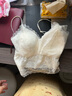 貓人（MiiOW）女士吊帶背心女冰絲深V性感蕾絲花邊免穿文胸打底帶胸墊美背內(nèi)衣 奶白色 （超薄透氣） L 【建議100-120斤】 曬單實(shí)拍圖