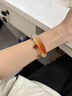 京鑒飄花瑪瑙手鐲女高冰種香檳金一口糖俏紅色馬料扁條玉髓玉鐲子 內徑50~51 建議70~75斤 曬單實拍圖